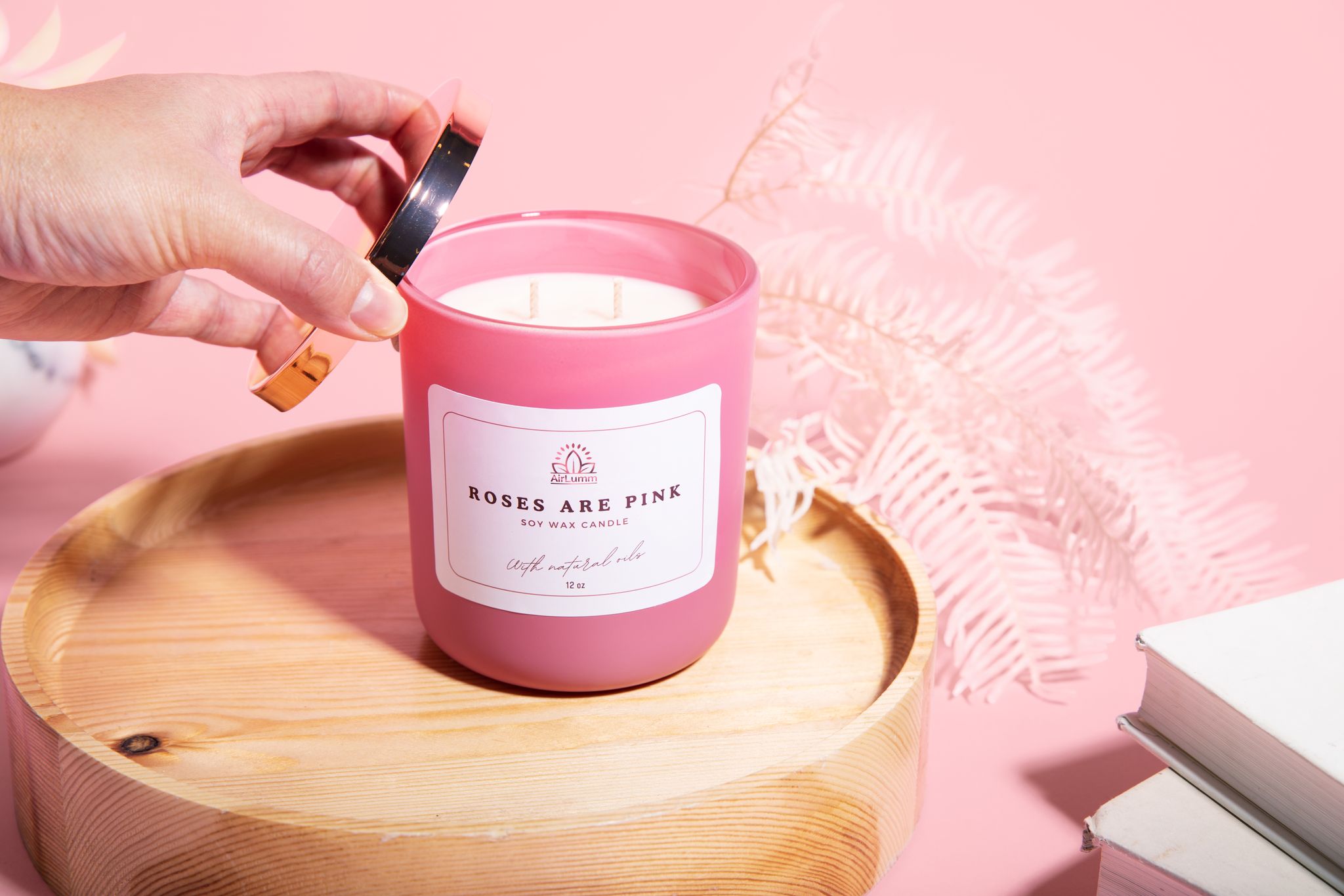 Roses Are Pink 2-Wick Candle - AirLumm 